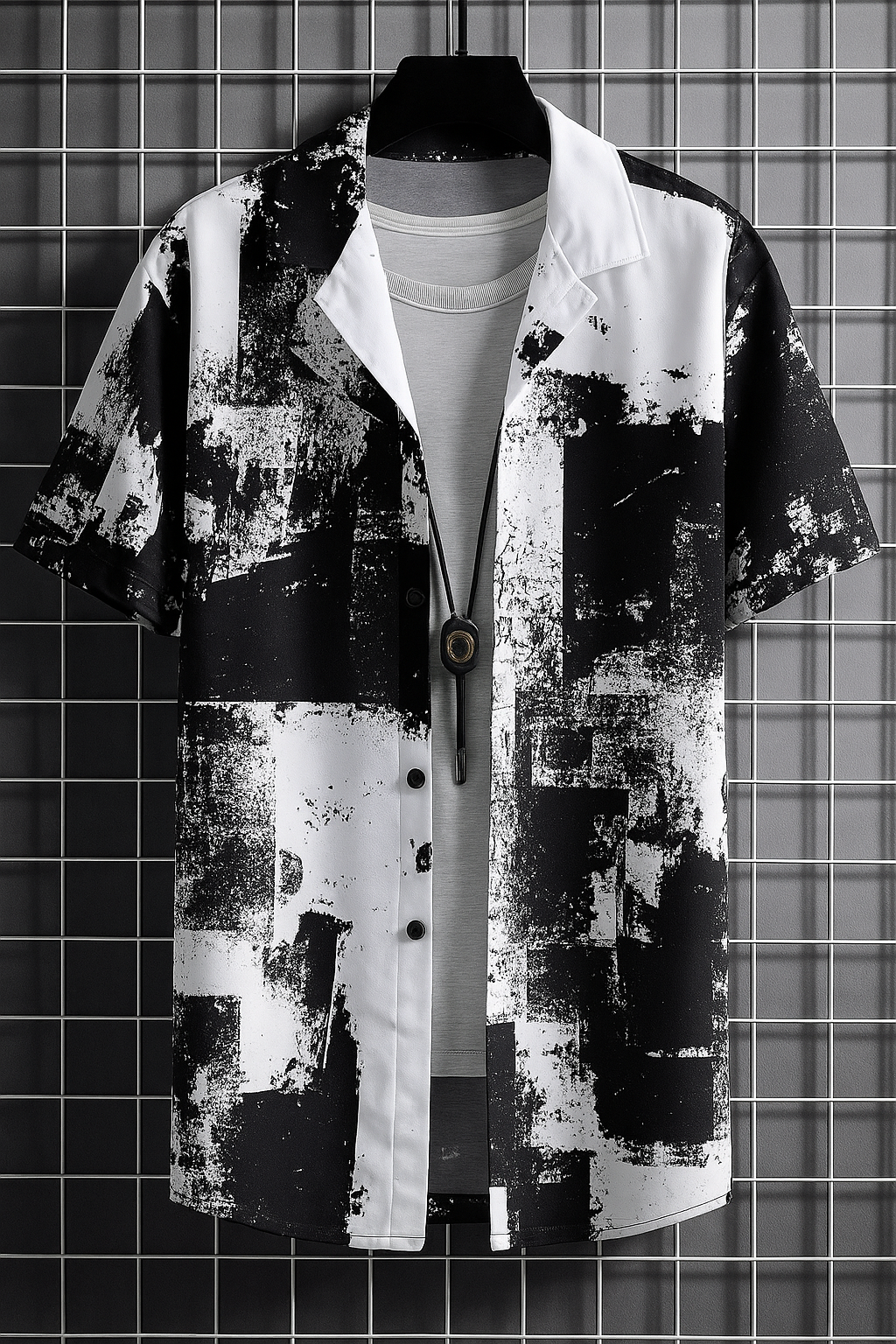 Men Regular, Super Slim Fit Graphic Print Lapel Collar Casual Shirt