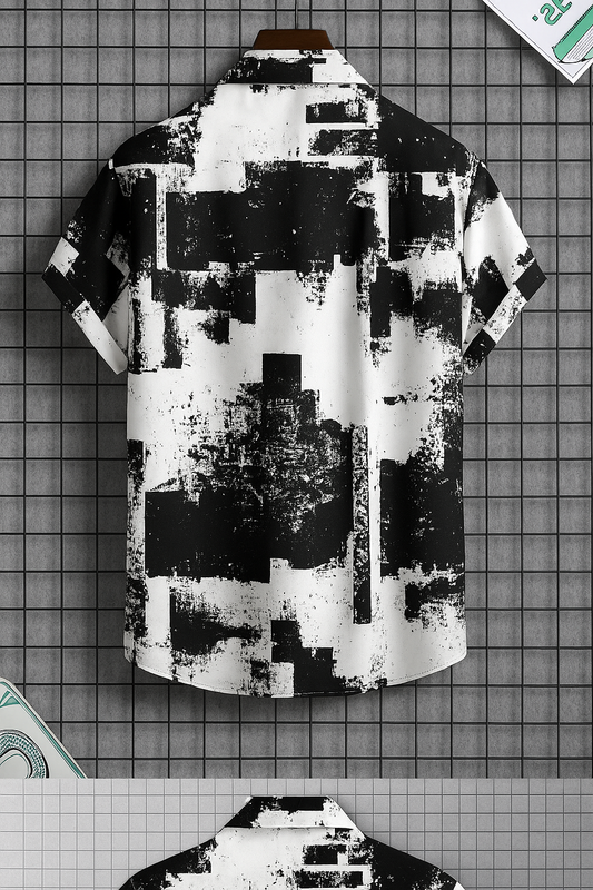 Men Regular, Super Slim Fit Graphic Print Lapel Collar Casual Shirt