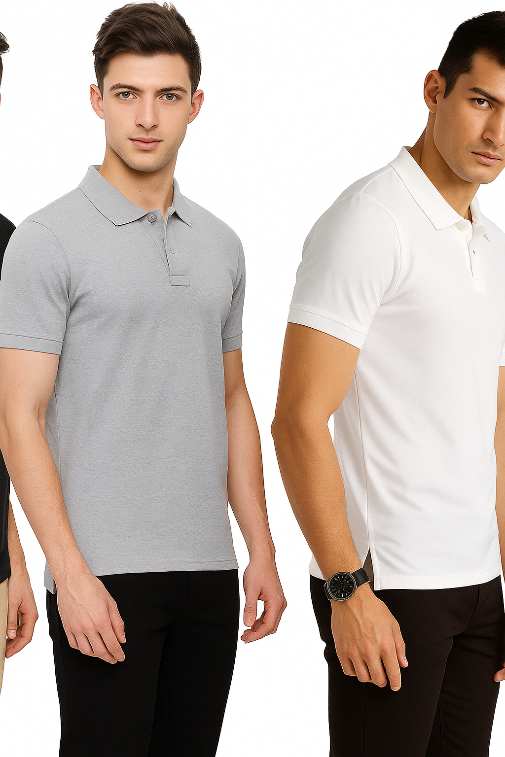 Poly Matte Solid Half Sleeves Mens Polo T-Shirt Pack Of 4