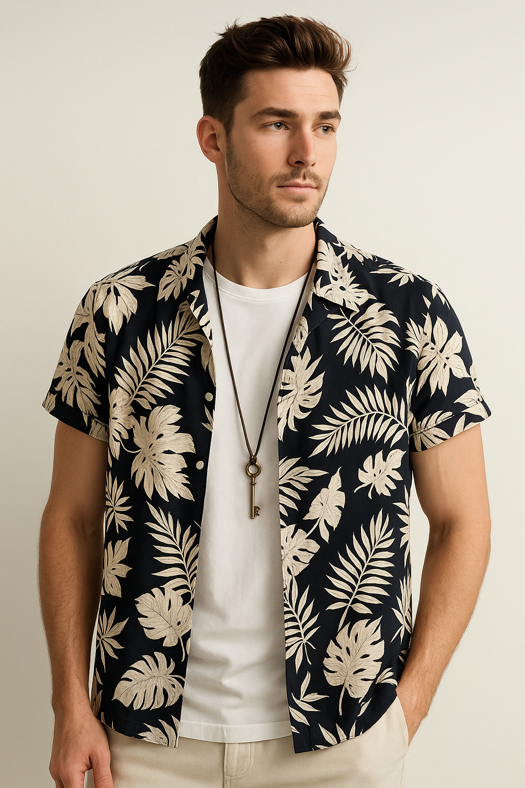 Men Regular Fit Printed Spread Collar Casual Shirt