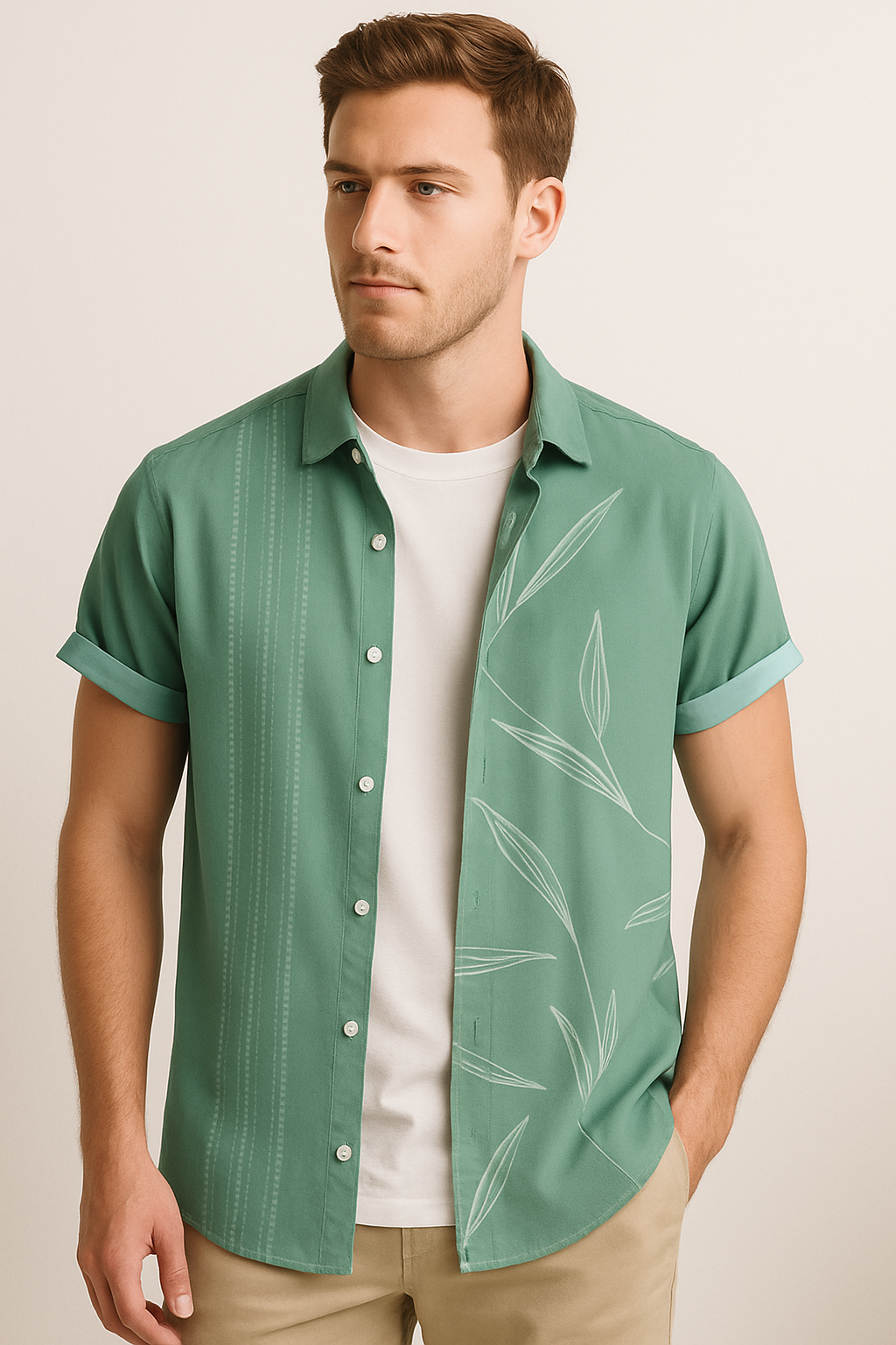 Men Regular, Super Slim Fit Printed Cut Away Collar Casual Shirt