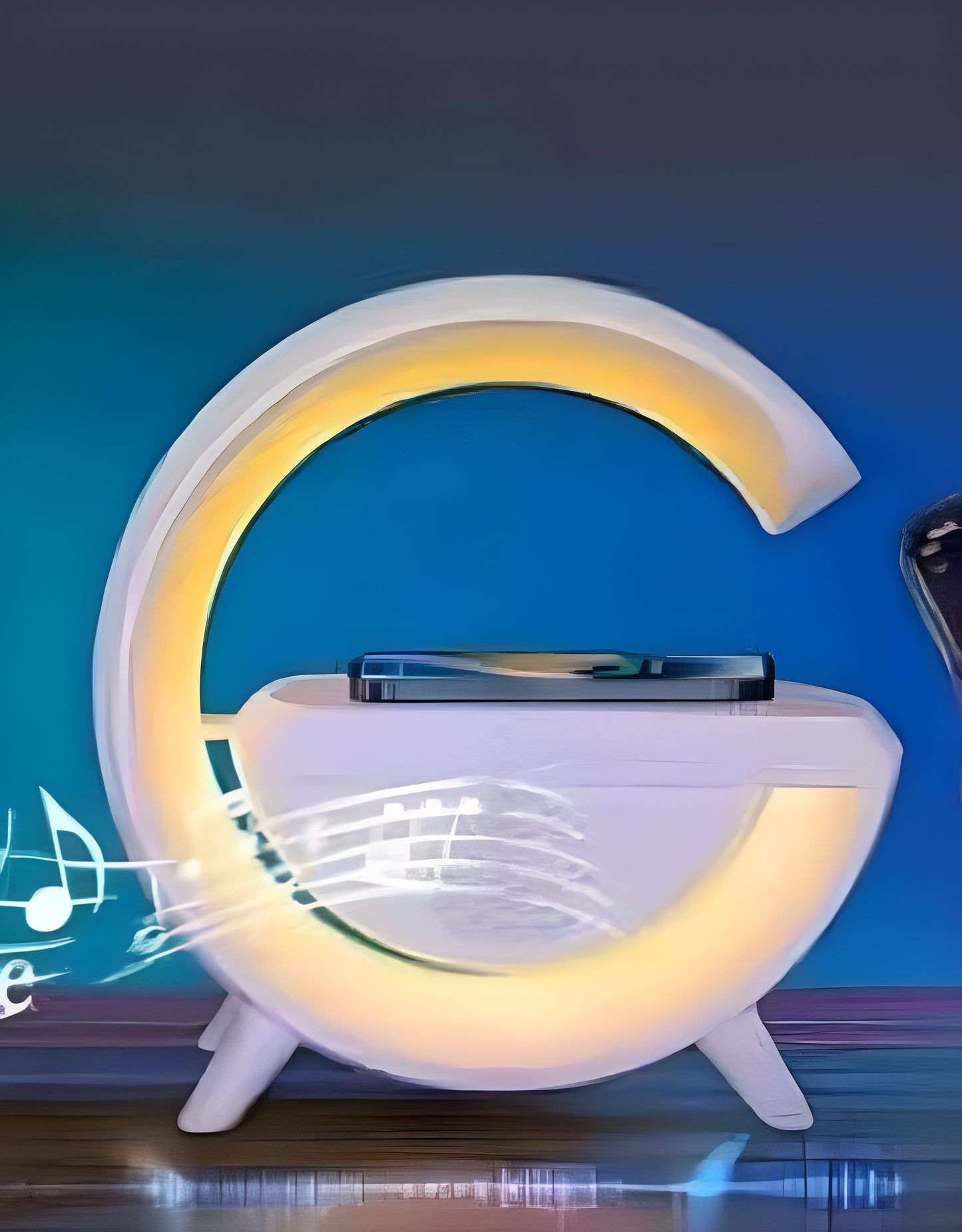 G-Shape LED Wireless Charging Speaker Lamp