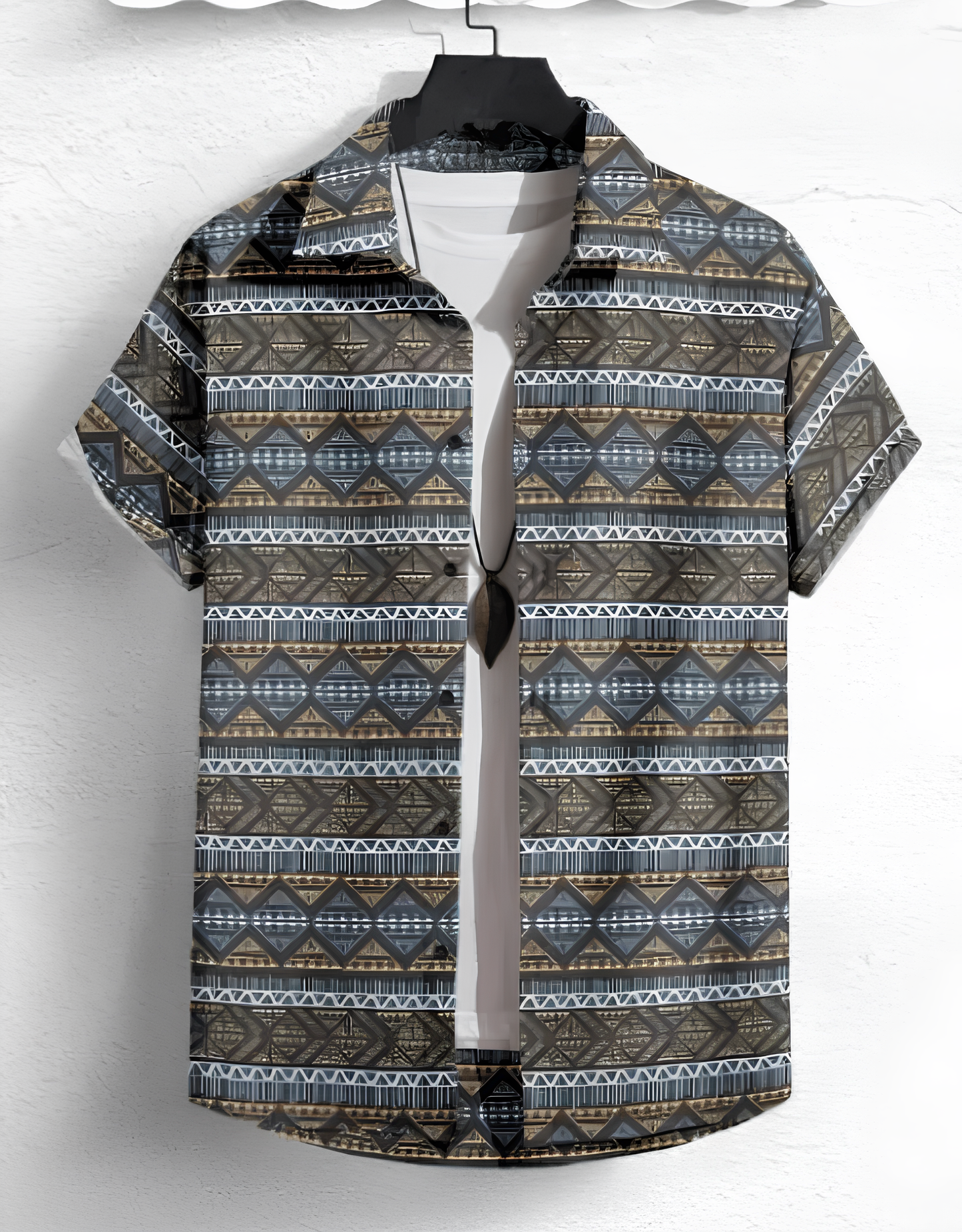 Men Regular Fit Printed Spread Collar Casual Shirt