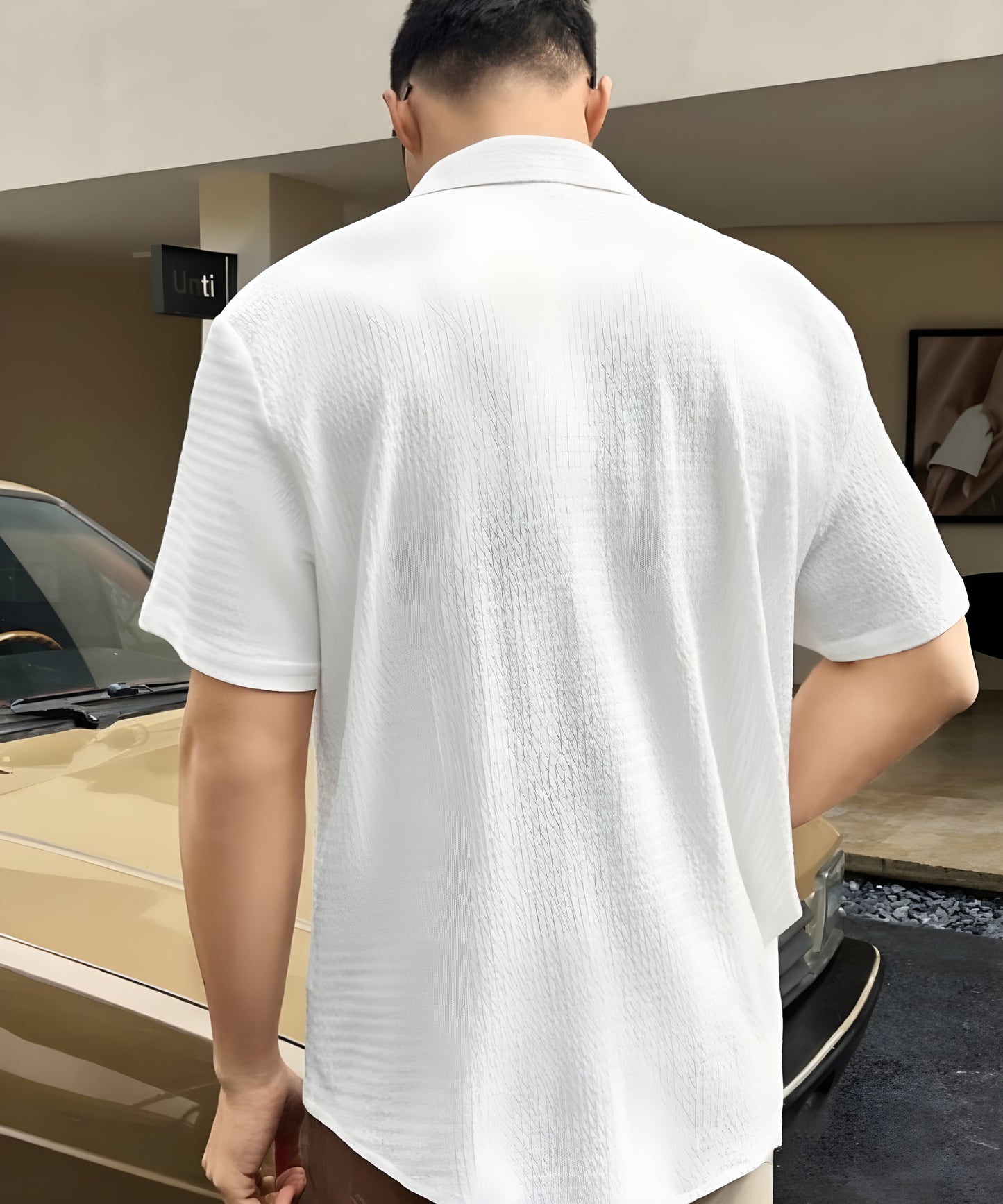 Men Regular Fit Solid Club Collar Casual Shirt