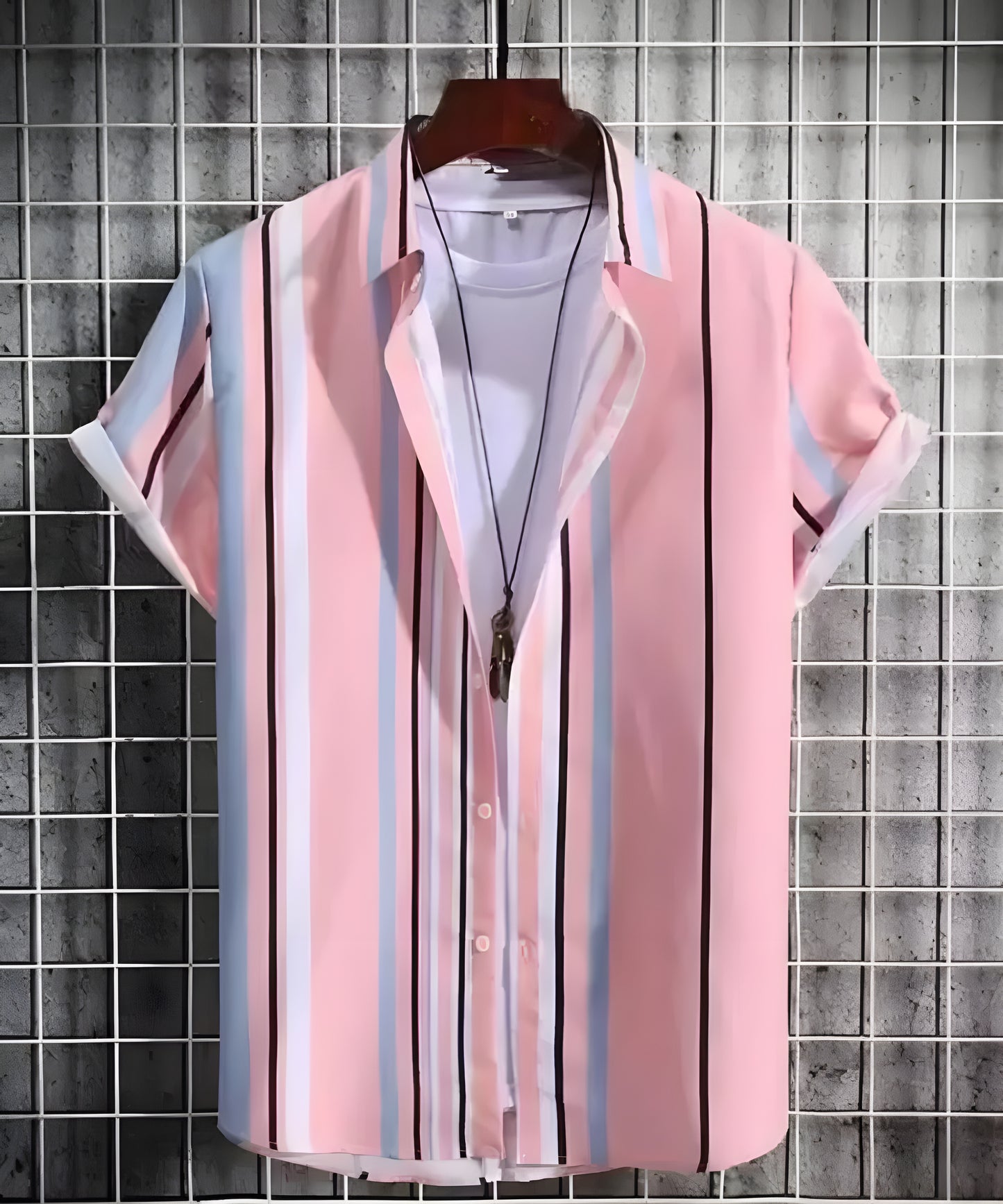 Men Regular, Super Slim Fit Checkered Ribbed Collar Casual Shirt
