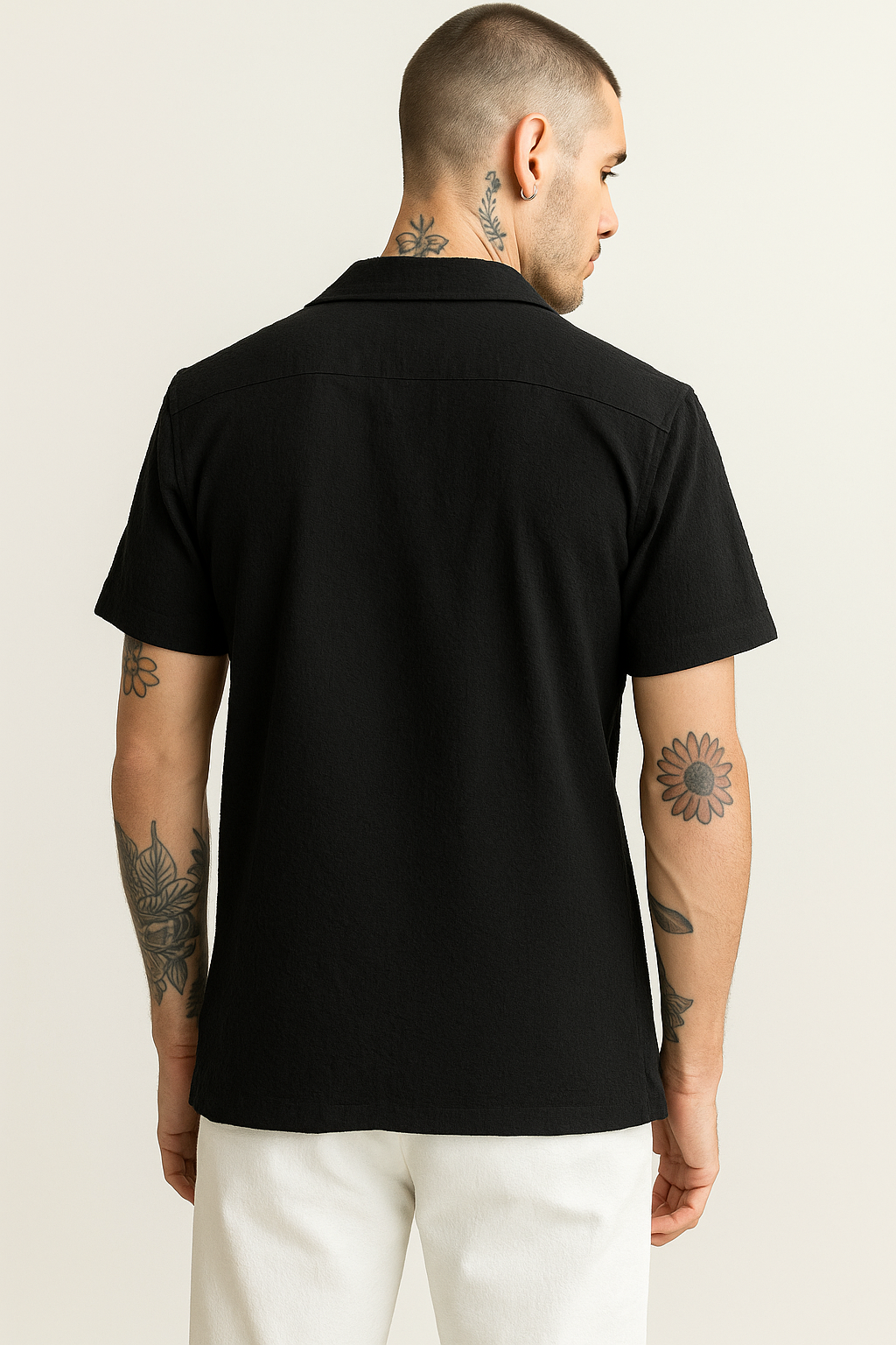 Men Regular Fit Self Design Club Collar Casual Shirt
