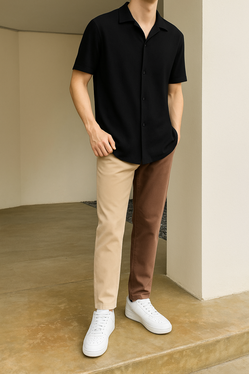 Men Regular Fit Self Design Club Collar Casual Shirt