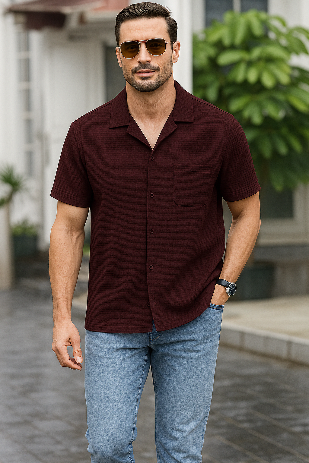 Men Relaxed Fit Fit Checkered Spread Collar Casual Shirt
