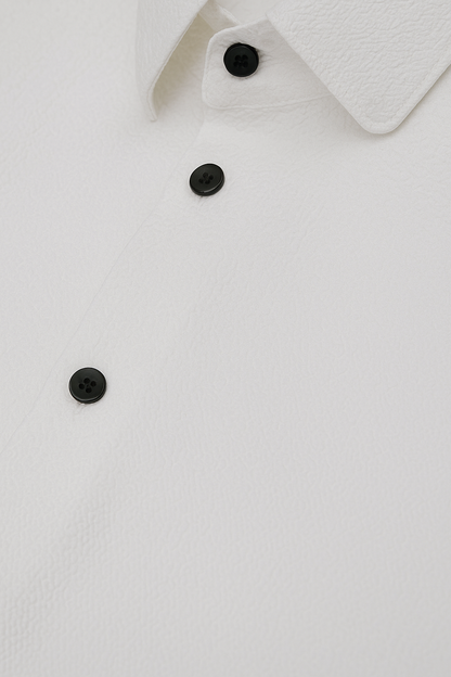 Men Regular Fit Self Design Spread Collar Casual Shirt