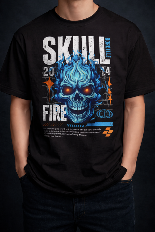 Blue Skull Oversize T-Shirt