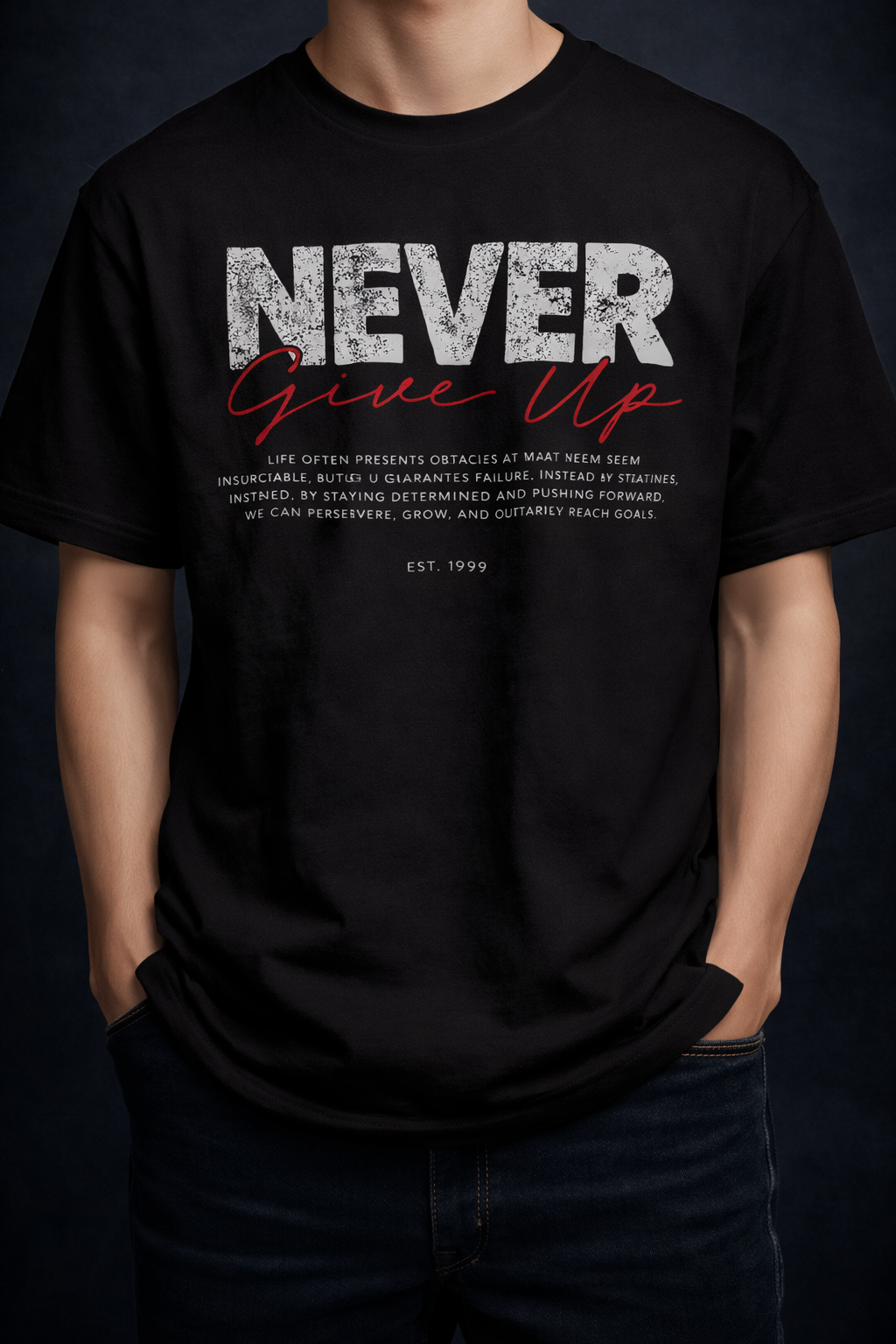 Never Give Up Oversize T-Shirt