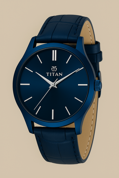 Men's Analog Leather Watch