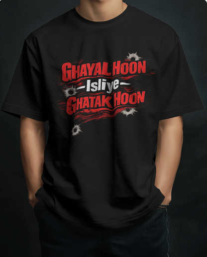 Famous Quote : Ghayal Hoon Isliye Ghatak Hoon (Dhurandhar Movie) Oversize T-Shirt