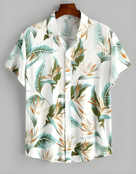 Men Regular Fit Printed Spread Collar Casual Shirt