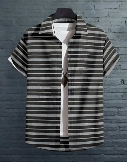Men Regular Fit Printed Spread Collar Casual Shirt