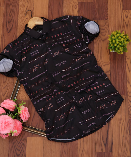 Men Regular Fit Self Design Casual Shirt