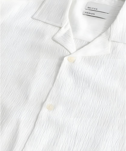 Men Regular Fit Solid Club Collar Casual Shirt
