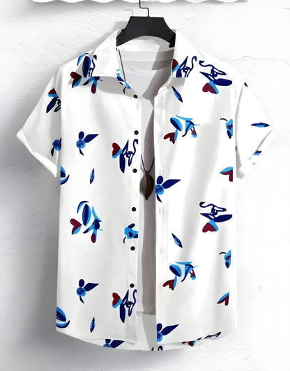 Men Regular, Super Slim Fit Printed Ribbed Collar Casual Shirt