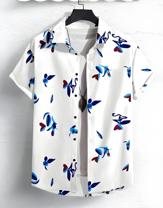 Men Regular, Super Slim Fit Printed Ribbed Collar Casual Shirt