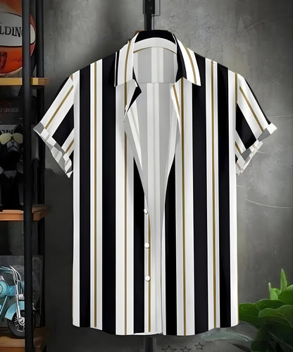 Men Regular, Super Slim Fit Striped Cut Away Collar Casual Shirt