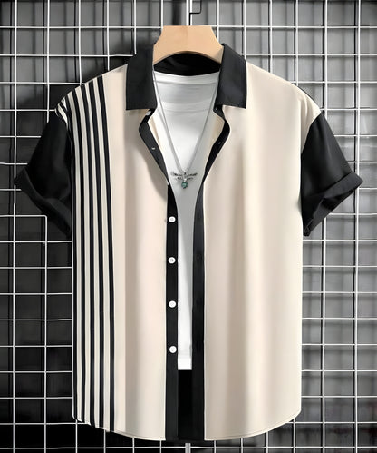 Men Relaxed Fit Striped Spread Collar Casual Shirt