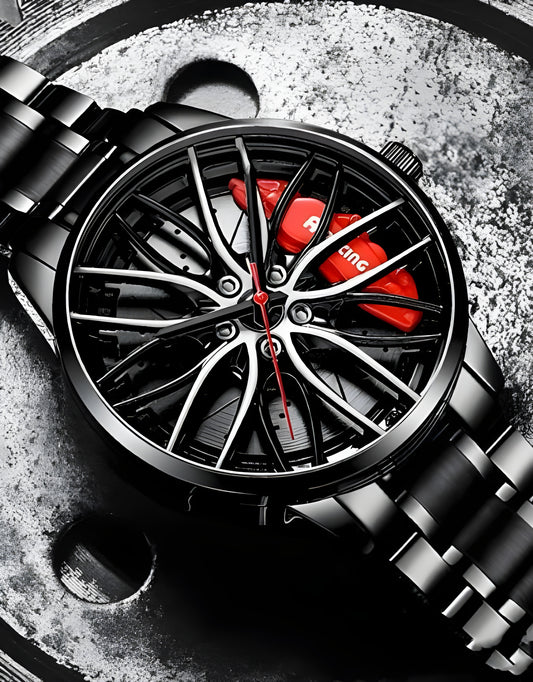 Men Watch Car Wheel Hub Dial 3D Waterproof Sports Watch